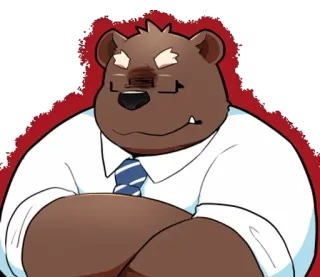 😡 bear, business, glasses, office whatsapp sticker