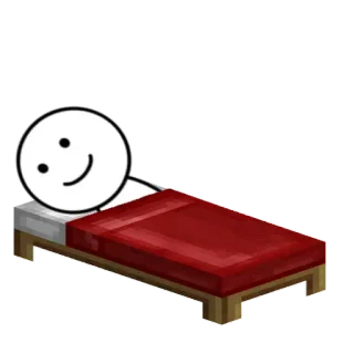 🛌 stick figure, bed, sleeping, cartoon, smile, relaxing whatsapp sticker