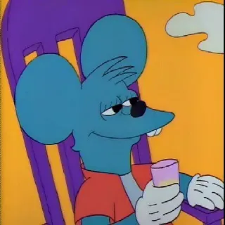 😏 Itchy The Simpsons Swędzący, Simpsonowie, Kreskówka, Mysz telegram sticker