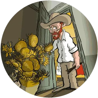🌾 Vincent van Gogh van gogh, sunflowers, painting, artist, art, cartoon whatsapp sticker