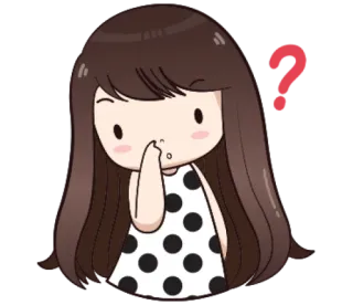 🤔 pergunta, desenho animado, mulher, garota, confusa, pensando whatsapp sticker