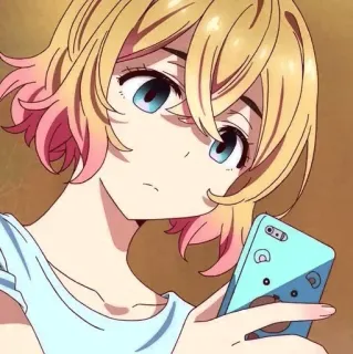 🤍 Mami Nanami Rent-A-Girlfriend anime, manga, girl, character, cute, blue eyes, blonde hair telegram sticker