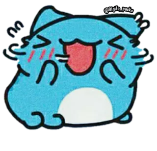 😂 만화, 동물, 파란색, 귀여운, 카와이, 스티커, 일러스트, 웃긴 telegram sticker