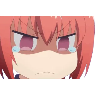 😢 anime, cartoon, crying, angry, sad, upset telegram sticker