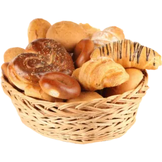 😜 bread, bakery, food, basket, pastries, carbohydrates whatsapp sticker