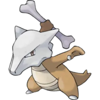 🔵 Cubone Pokemon Osselait, Pokémon, os, combat, animal, jeu vidéo telegram sticker
