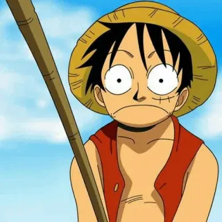 👒 Monkey D. Luffy One Piece Anime, Manga, Słomkowy kapelusz, Pirat, One Piece, Luffy telegram sticker