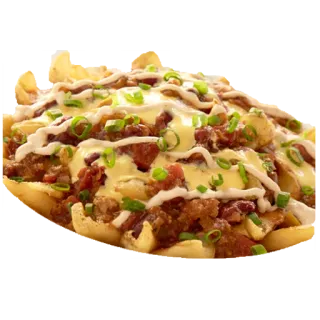 🍟 comida, batatas fritas, queijo, bacon, lanche telegram sticker