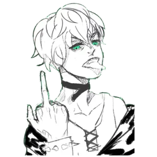 🖕 모욕적인 제스처, 가운데 손가락, 무례한, 만화 whatsapp sticker