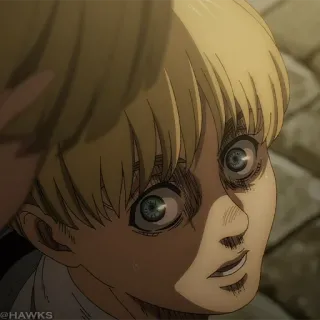 💈 Armin Arlert Attack on Titan Armin Arlert, Anime, Attack on Titan, Personagem, loiro, preocupado telegram sticker