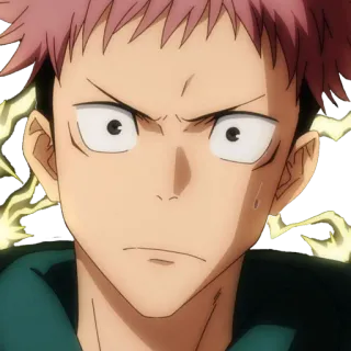 😠 Yuji Itadori Jujutsu Kaisen Аниме, Манга, Jujutsu Kaisen, Юдзи Итадори, Персонаж, Наклейка telegram sticker