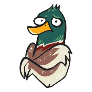 🙁 pato, dibujos animados, triste, aislado, mono, animal, pájaro whatsapp sticker