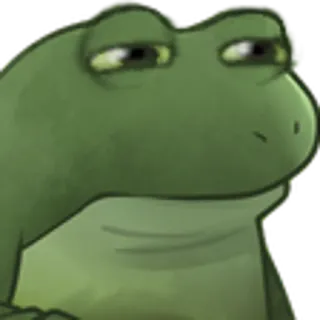 🤨 rana, triste, meme, animal, verde whatsapp sticker