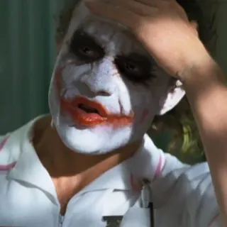 🦇 Joker The Dark Knight villain, clown, makeup, heath ledger, criminal, dc comics telegram sticker
