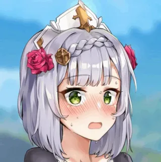 😳 Noelle Genshin Impact Anime, Ragazza, Arrossire, Cameriera, Genshin Impact telegram sticker