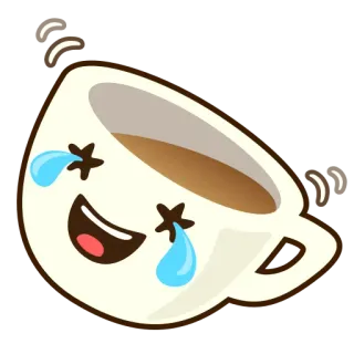 🤣 Kaffee, Tasse, Lachen, Weinen, Emoji, Fröhlich whatsapp sticker