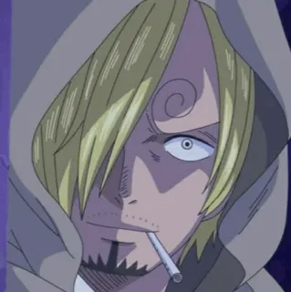 🎷 Sanji One Piece Anime, Zigarette, Kapuze, Pirat, Koch whatsapp sticker