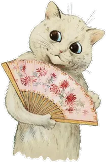 💅 chat, fan, fleurs, animal, illustration, mignon telegram sticker