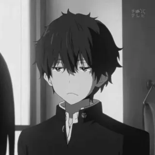 🕸 Anime, Menino, Preto e branco, Animação japonesa, Personagem telegram sticker