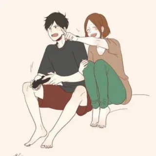 💕 Anime, Pareja, Gaming, Lindo, Amistad telegram sticker