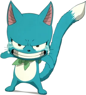 😾 Happy Fairy Tail Anime, Cartoon, Weinend, Glücklich, Fairy Tail, Katze telegram sticker