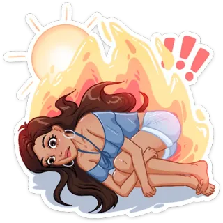 🔥 donna, sole, caldo, calda, sdraiata, ragazza telegram sticker