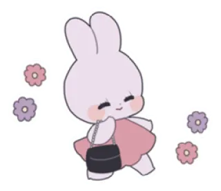 🎀 зайчик, милый, цветы, мультфильм, кролик, платье, каваий telegram sticker