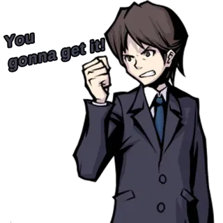 😡 You gonna get it! anime, manga, angry, determined, serious, man telegram sticker