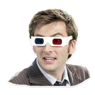 😎 David Tennant attore, uomo, occhiali, 3D, abito telegram sticker