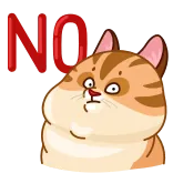 🙅‍♂️ NO 고양이, 웃긴, 아니요, 동물, 밈 telegram sticker