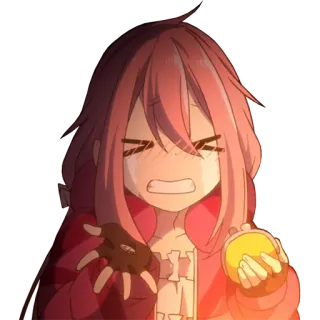 💸 Nadeshiko Kagamihara Yuru Camp 动漫, 哭, 伤心, 各务原抚子, 摇曳露营 telegram sticker