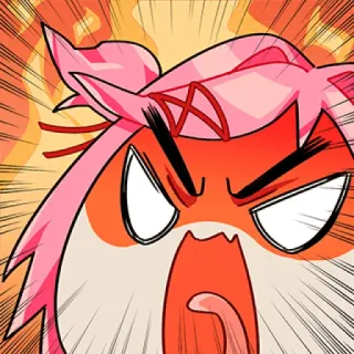 😡 zangado, anime, desenho animado, furioso, expressão, rosa telegram sticker