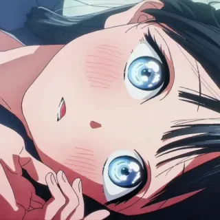 🍥 anime, garota, olhos, retrato telegram sticker