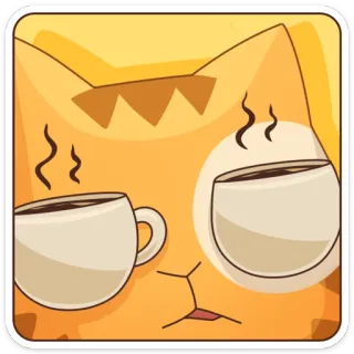 ☕ 猫, 咖啡, 困, 卡通, 累 telegram sticker