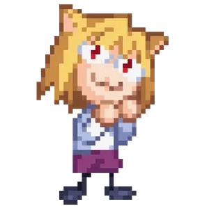 👊 Arcueid Brunestud Melty Blood Anime, Pixelkunst, Niedlich, Blond, Lächelnd telegram sticker
