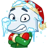 🥶 cartoon, christmas, winter, cold, character, festive, holiday, emotion telegram sticker