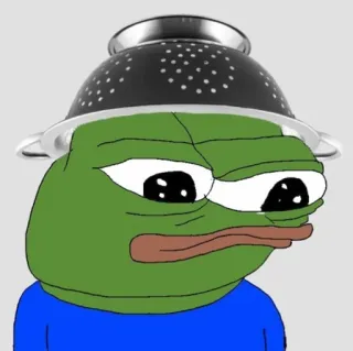 🥣 Pepe Pepe, Żaba, Meme, Internet, Durszlak, Makaron telegram sticker
