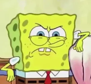 🧽 Spongebob Squarepants 스폰지밥, 만화, 웃긴, 밈, 니켈로디언, 캐릭터, 화난, 표정 telegram sticker