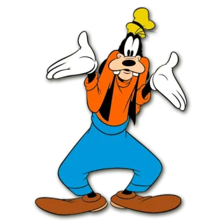 ❓ Goofy cartone animato, Disney, Goofy, personaggio telegram sticker