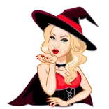 💋 witch, woman, halloween, magic, costume, spell, blonde telegram sticker