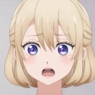 💛 animé, fille, mignon, blonde, dessin animé, personnage, choqué telegram sticker