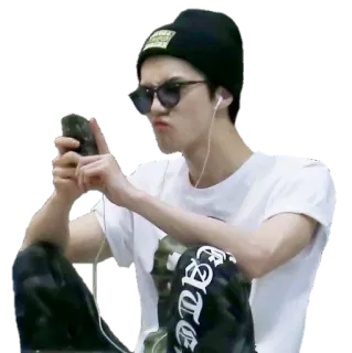 😚 person, sunglasses, hat, music, teen, boy telegram sticker