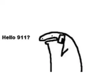 ❕ Hello 911? emergencia, llamar, 112, dibujos animados, gracioso whatsapp sticker