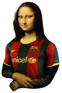 ⚽ Mona Lisa UNICEF Mona Lisa, art, Barca, football club telegram sticker