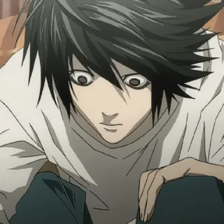 🍎 L Lawliet Death Note Anime, Mangá, Detetive, L, L Lawliet, Death Note telegram sticker