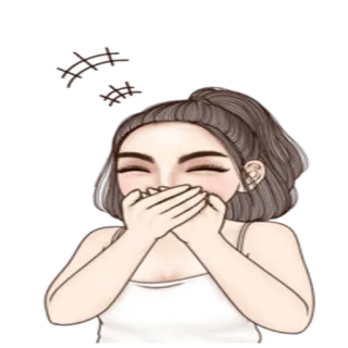 😁 mulher, rindo, fofo, feliz, emoções whatsapp sticker