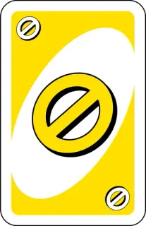 💛 uno, skip, card, yellow whatsapp sticker