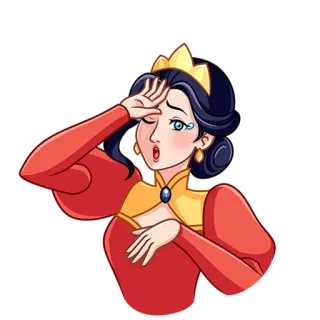 🫣 princess, cartoon, royal, exhausted, illustration, sticker telegram sticker