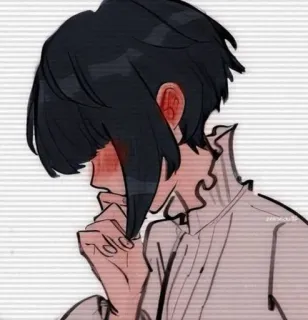 🤭 anime, girl, blushing, sad telegram sticker