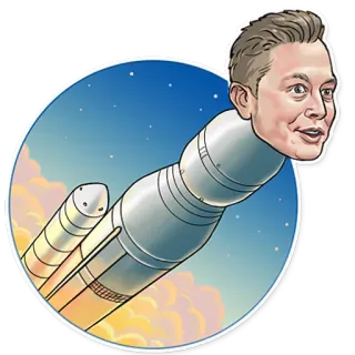 🚀 Elon Musk elon musk, rakieta, mem, kosmos, technologia telegram sticker